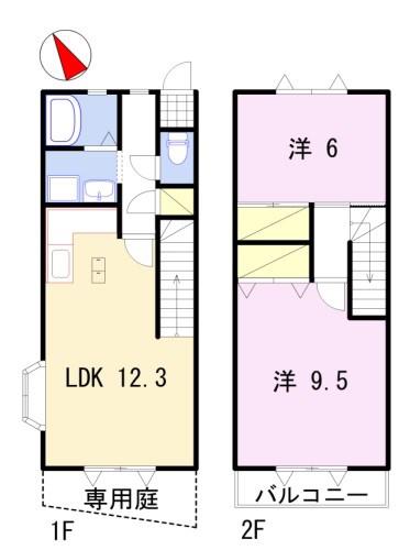 マウントビレッジ大池台(2LDK/1階)の間取り写真