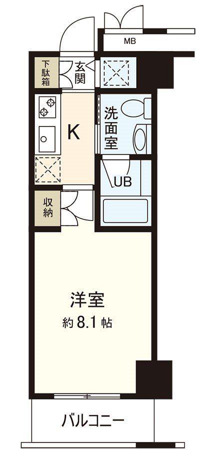 レジデンス仙台駅東(1K/8階)の間取り写真