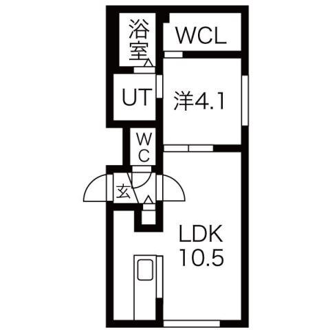 アクティベイトN34(1LDK/4階)の間取り写真
