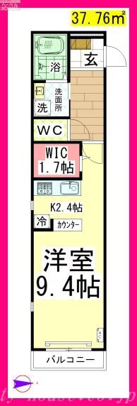AF グランベール湘南台(1K/1階)の間取り写真