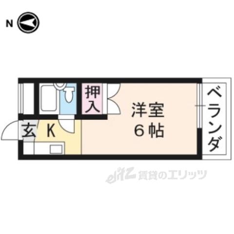 エルモハイツ(1K/1階)の間取り写真