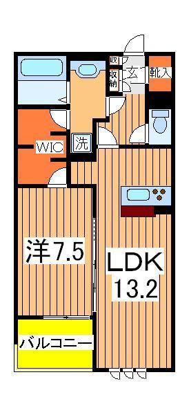 リシェスⅡ(1LDK/1階)の間取り写真