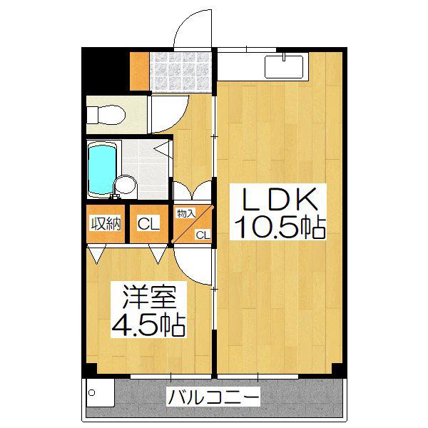 メゾンソレイユ(1LDK/3階)の間取り写真