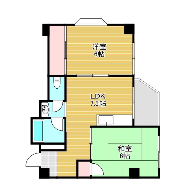 パーク21(2LDK/3階)の間取り写真