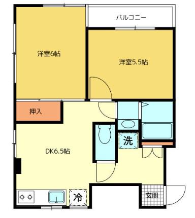 シャトレー千代田II(2DK/3階)の間取り写真