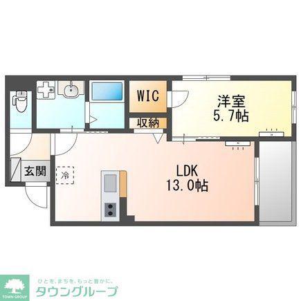 サンジュ(1LDK/2階)の間取り写真
