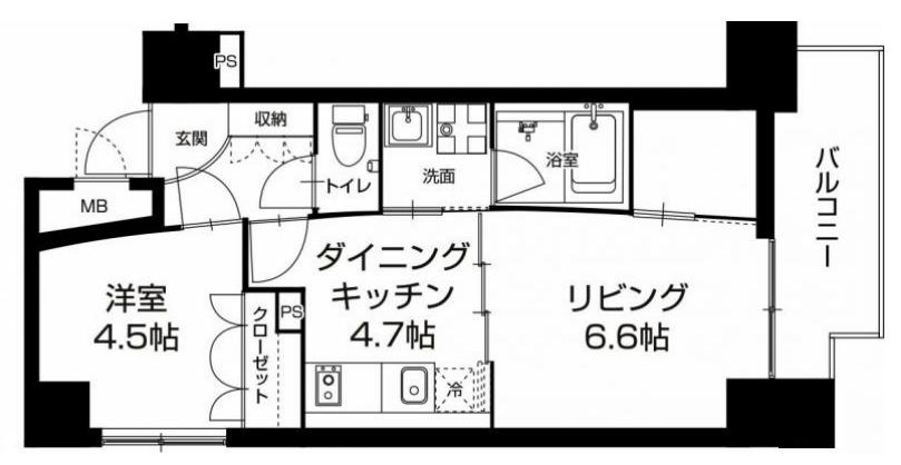 URBAN FLATS中之島(2DK/10階)の間取り写真