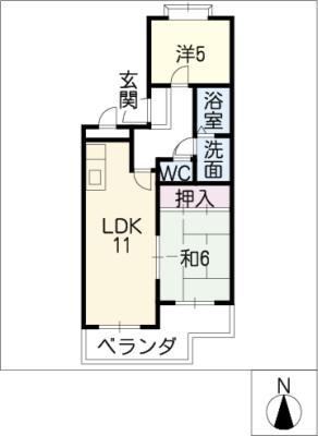 メゾン・ドゥ・ベルビィー(2LDK/2階)の間取り写真