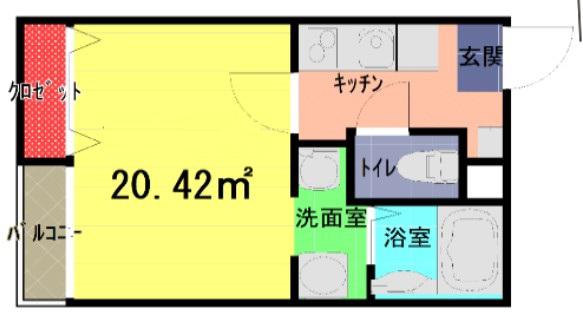 ヴィラート川口三ツ和(1K/1階)の間取り写真