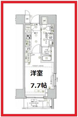 ベルシード亀有(1K/12階)の間取り写真