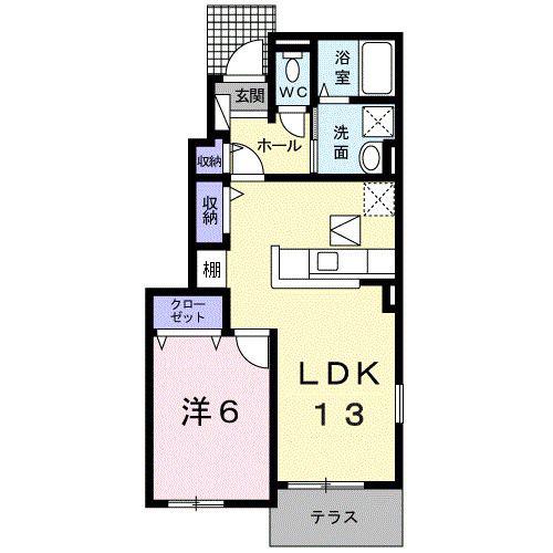 フォルトゥーナ(1LDK/1階)の間取り写真