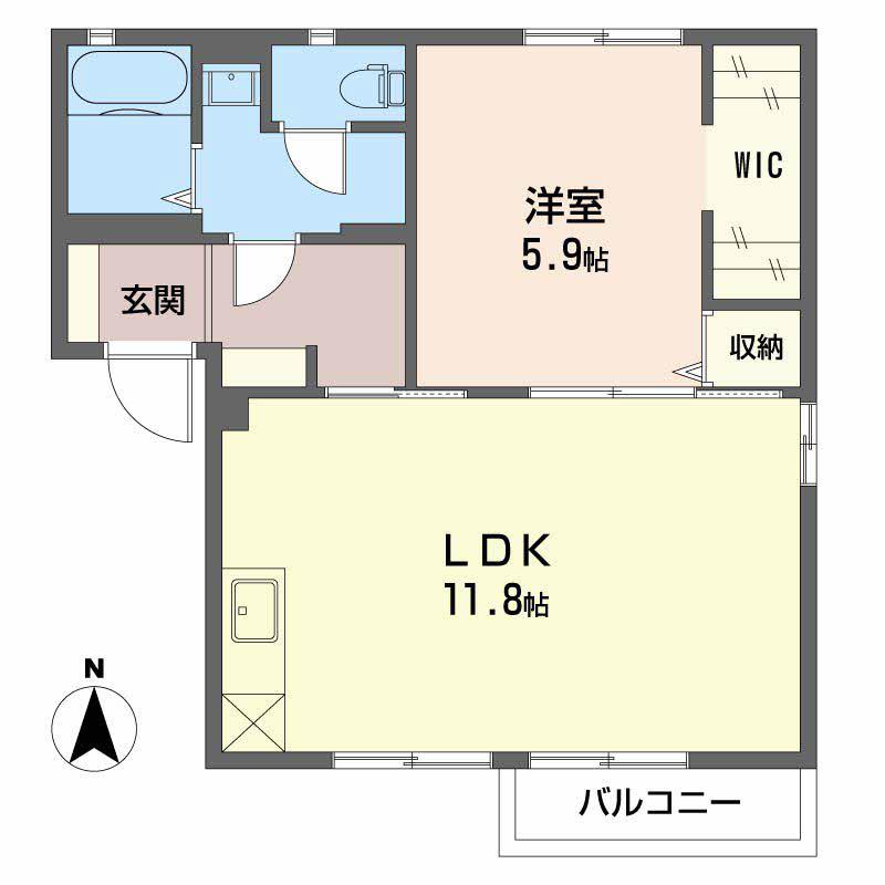 フォーレス砂田A(1LDK/1階)の間取り写真