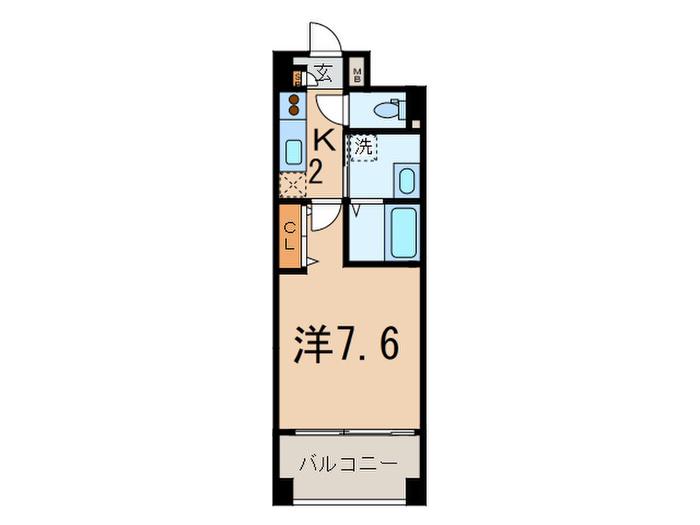 WISTERIAKOMAZAWA(1K/1階)の間取り写真