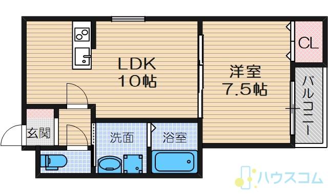 ヴィラKYM下穂積(1LDK/2階)の間取り写真