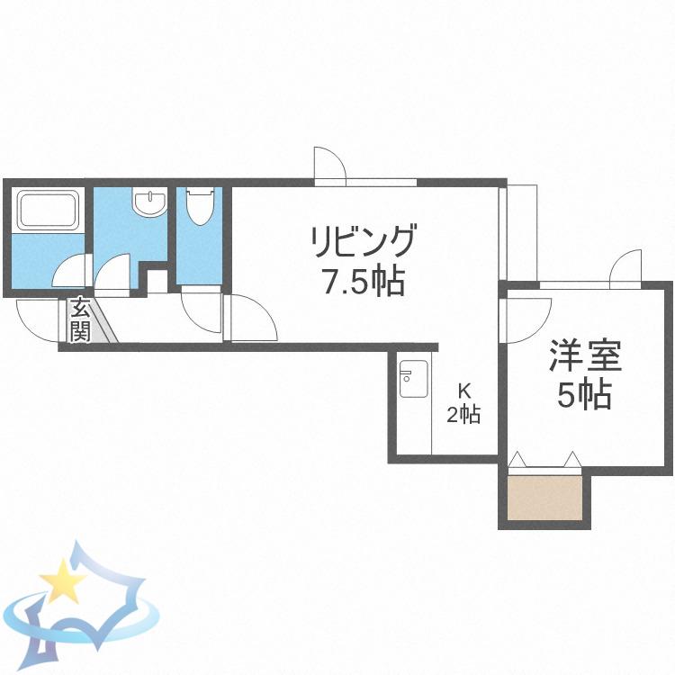 ユニオンライフ(1LDK/3階)の間取り写真