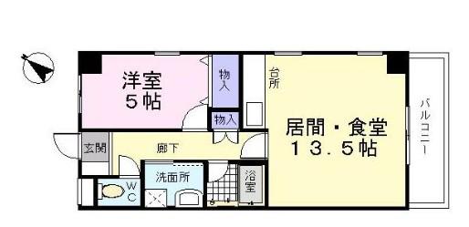 第3マサキビル(1LDK/5階)の間取り写真