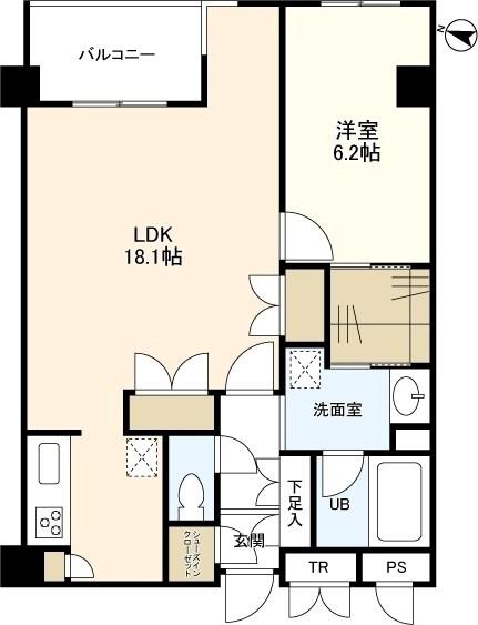 KDXレジデンス成城(1LDK/1階)の間取り写真