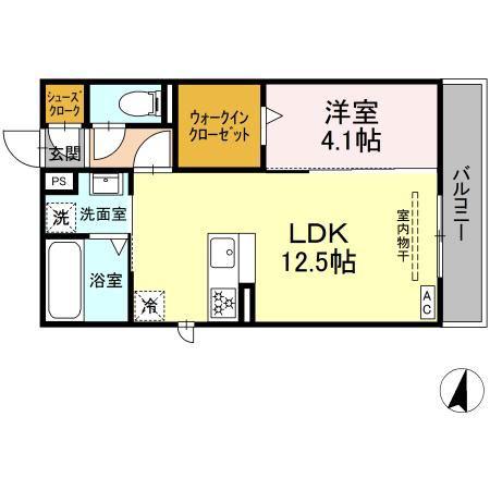 ピーノ・グランデ(1LDK/3階)の間取り写真
