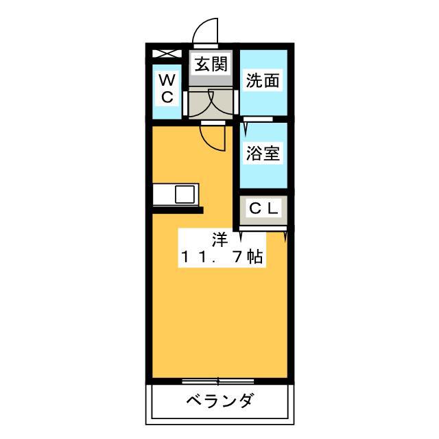 GREAT ADVANCE(ワンルーム/1階)の間取り写真
