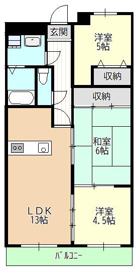 NOBLE(3LDK/4階)の間取り写真