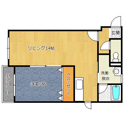 HAMMERSMITH(1LDK/4階)の間取り写真