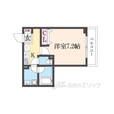 INOVE寝屋川大利元町(1K/2階)の間取り写真