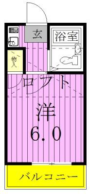 ワコーレ八柱(1K/2階)の間取り写真