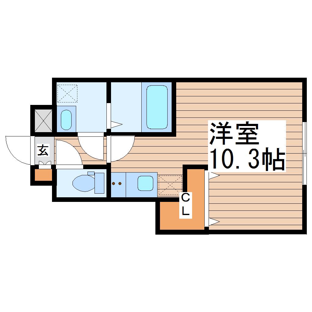 AZUL千代田I(ワンルーム/1階)の間取り写真
