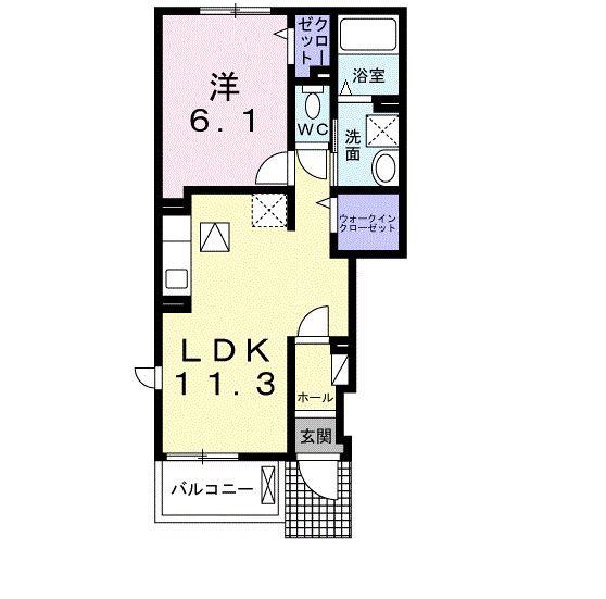 ディアーズ(1LDK/1階)の間取り写真