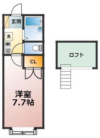 シェリール・ミニC(1K/1階)の間取り写真