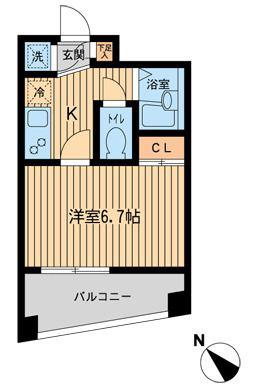 エスティメゾン千駄木(1K/14階)の間取り写真