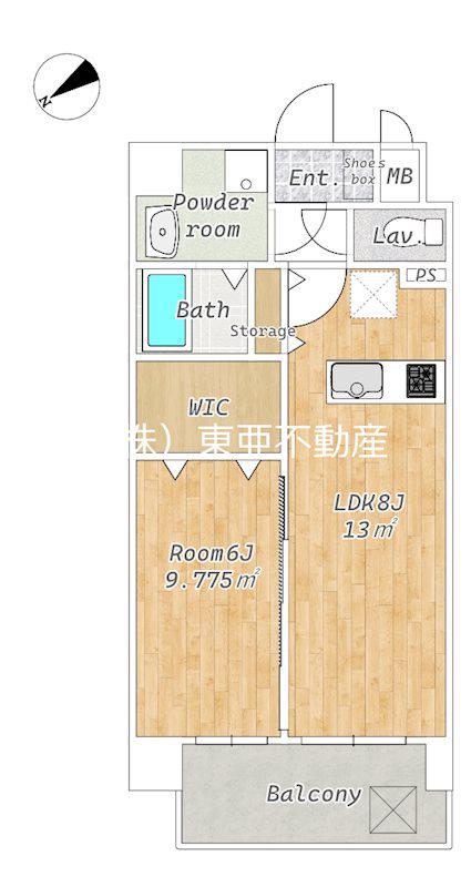 CHAINON楡木(1LDK/2階)の間取り写真