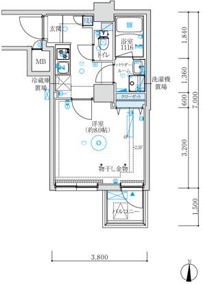 MAXIV練馬TRE(1K/2階)の間取り写真