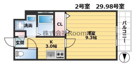 アンブランシェ・旭化成ヘーベルメゾンHEBEL HAUS(1K/3階)の間取り写真