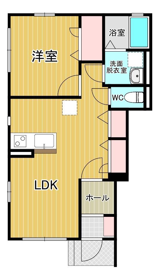ラルーチェ(1LDK/1階)の間取り写真