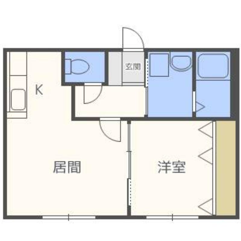COROCORO新川2条(1LDK/3階)の間取り写真