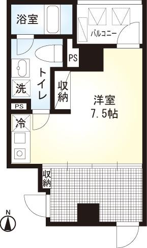 GIOCATORE7(ワンルーム/5階)の間取り写真