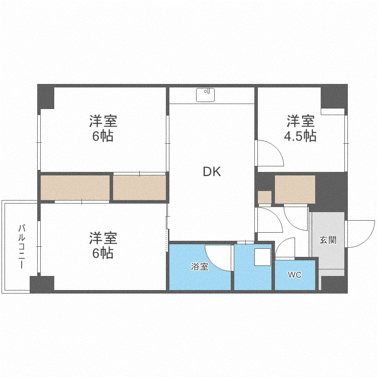シオン澄川(3DK/3階)の間取り写真