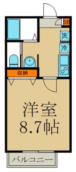 マロンハウス(1K/1階)の間取り写真