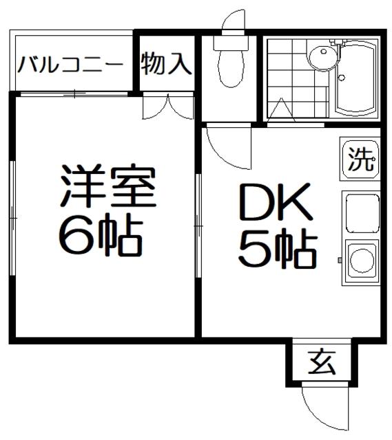 御殿山エスチュアリーハウス(1DK/3階)の間取り写真