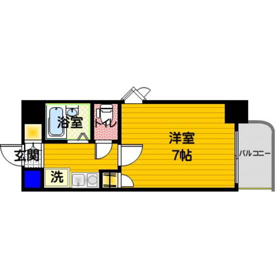 セントラル笹丘(1K/4階)の間取り写真