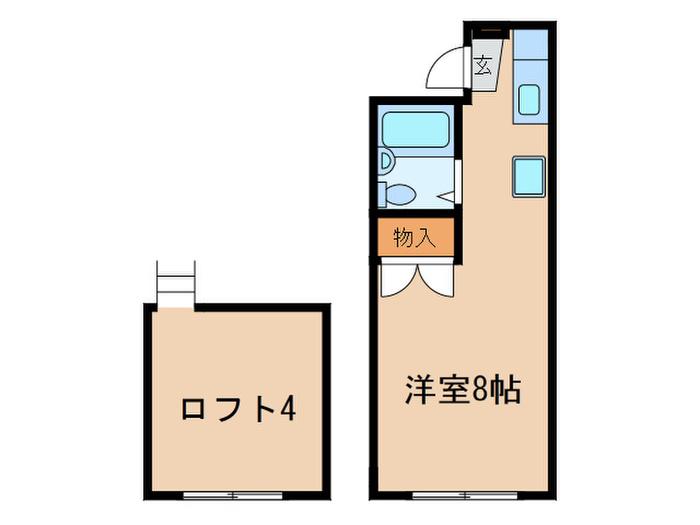 パインハイム(ワンルーム/2階)の間取り写真