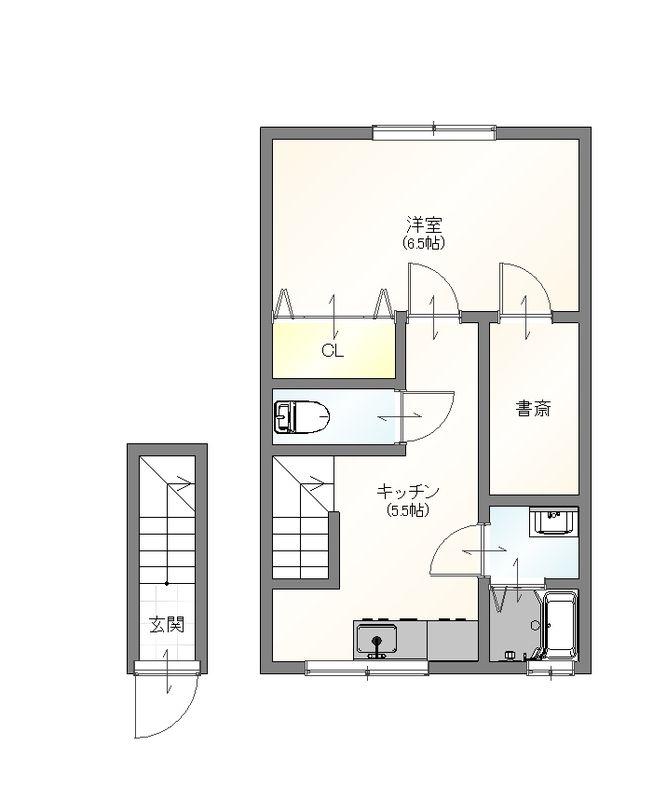 サンマリノ草野A棟(2K/1階)の間取り写真