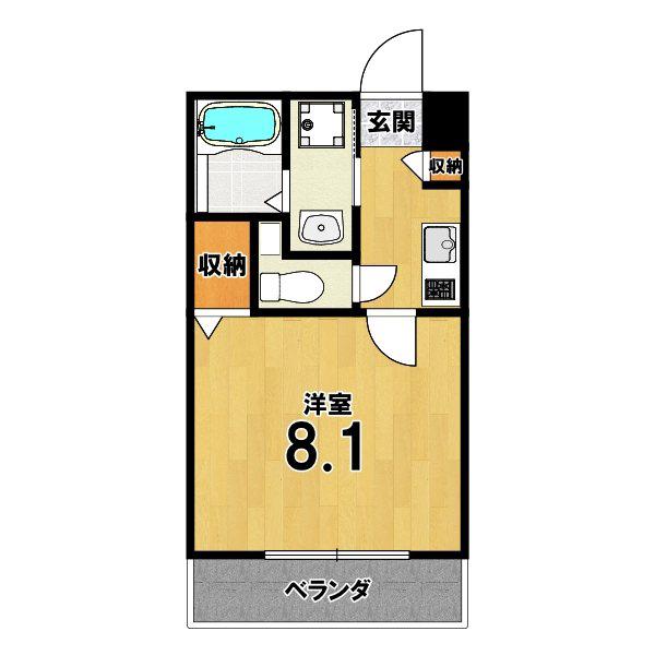 GLADVIS京都室町(1K/2階)の間取り写真