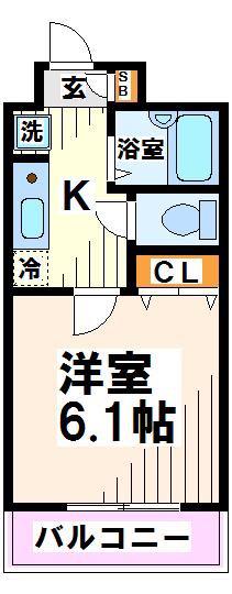 オランダ一番館(1K/2階)の間取り写真