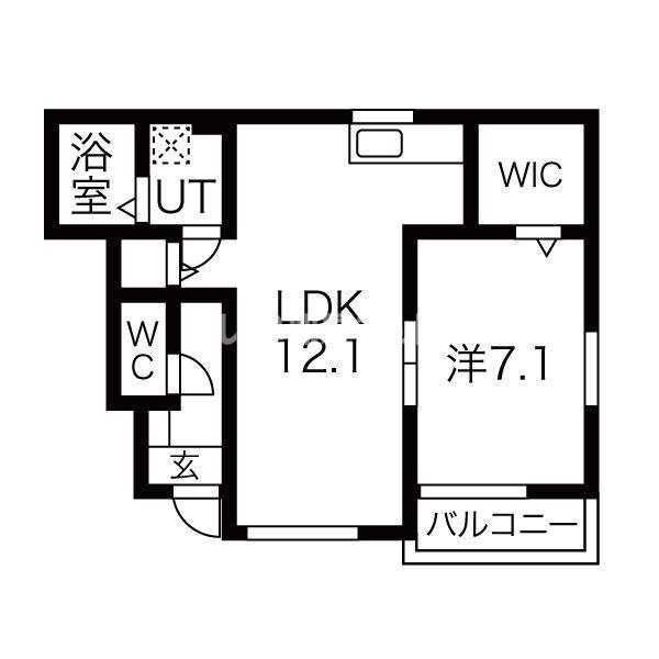 セントポーリアA(1LDK/1階)の間取り写真