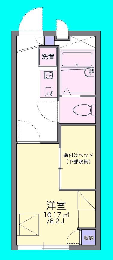 ブルーライン 上永谷駅 徒歩22分 2階建 築19年(1K/1階)の間取り写真