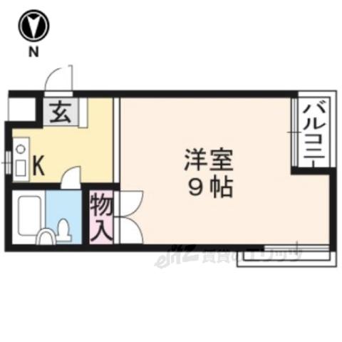 ジョイハウス(ワンルーム/2階)の間取り写真