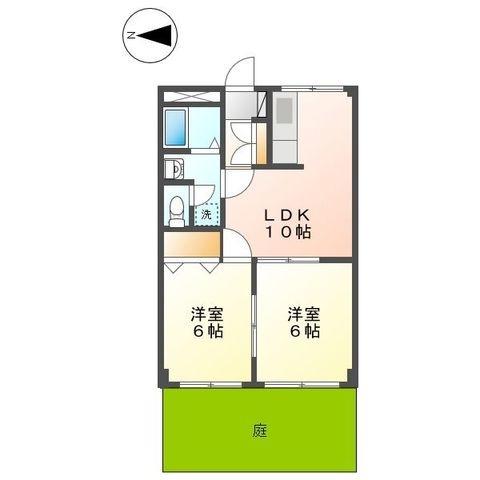 フォレストハウス(2LDK/1階)の間取り写真