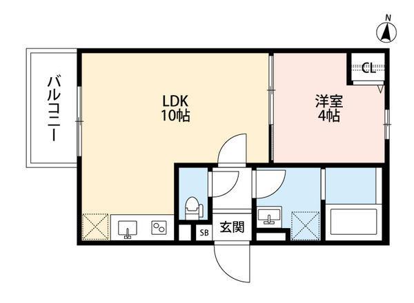 TATERUAPARTMENT加美鞍作2丁目(1LDK/3階)の間取り写真